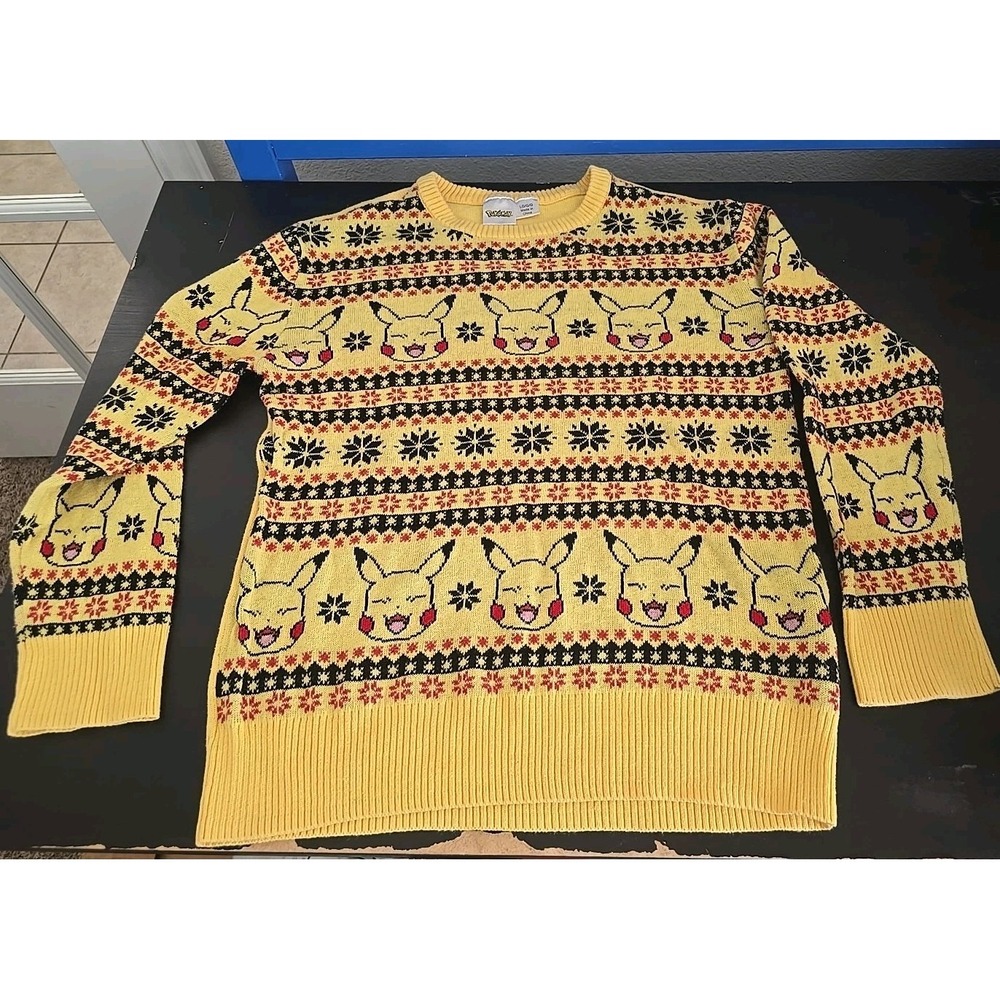 Pokemon Pikachu childs size Large Winter Christmas Sweater pullover